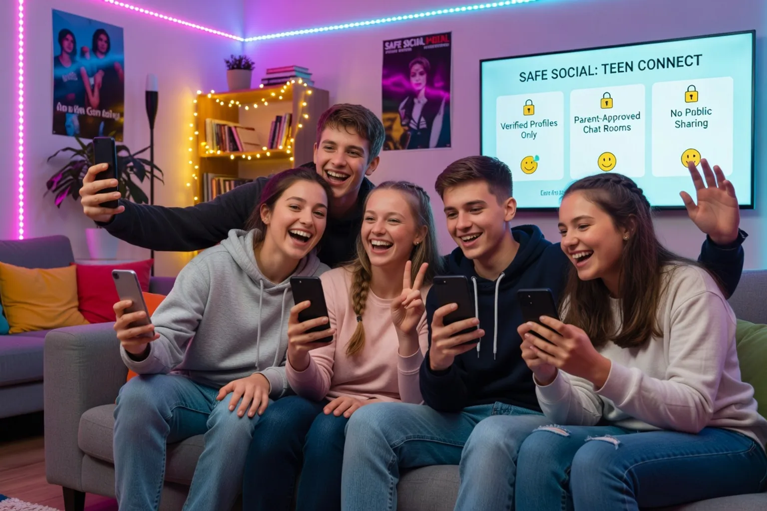 Interface Yubo avec lives video et profils ados